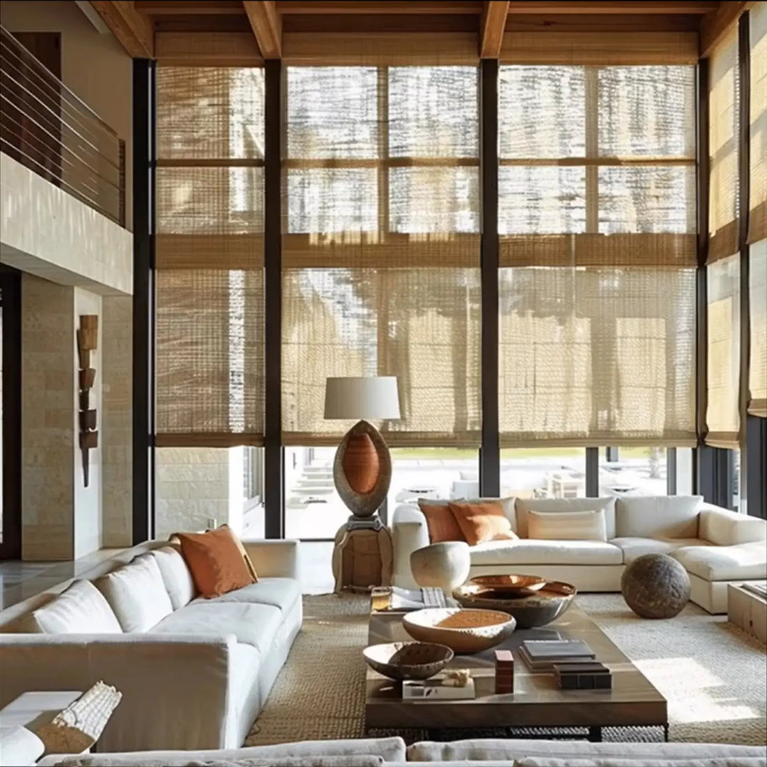 Handmade Custom Cordless Linen Sheer Kitchen Roman Shades