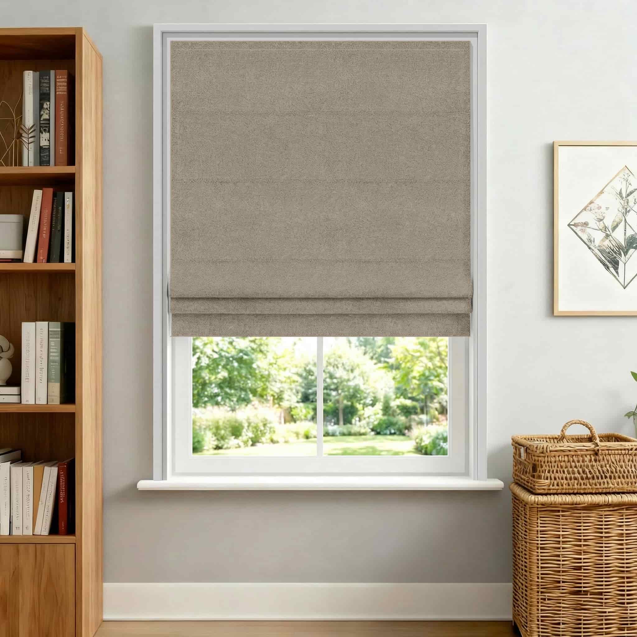 Custom Linen Blackout Roman Shades Bl...