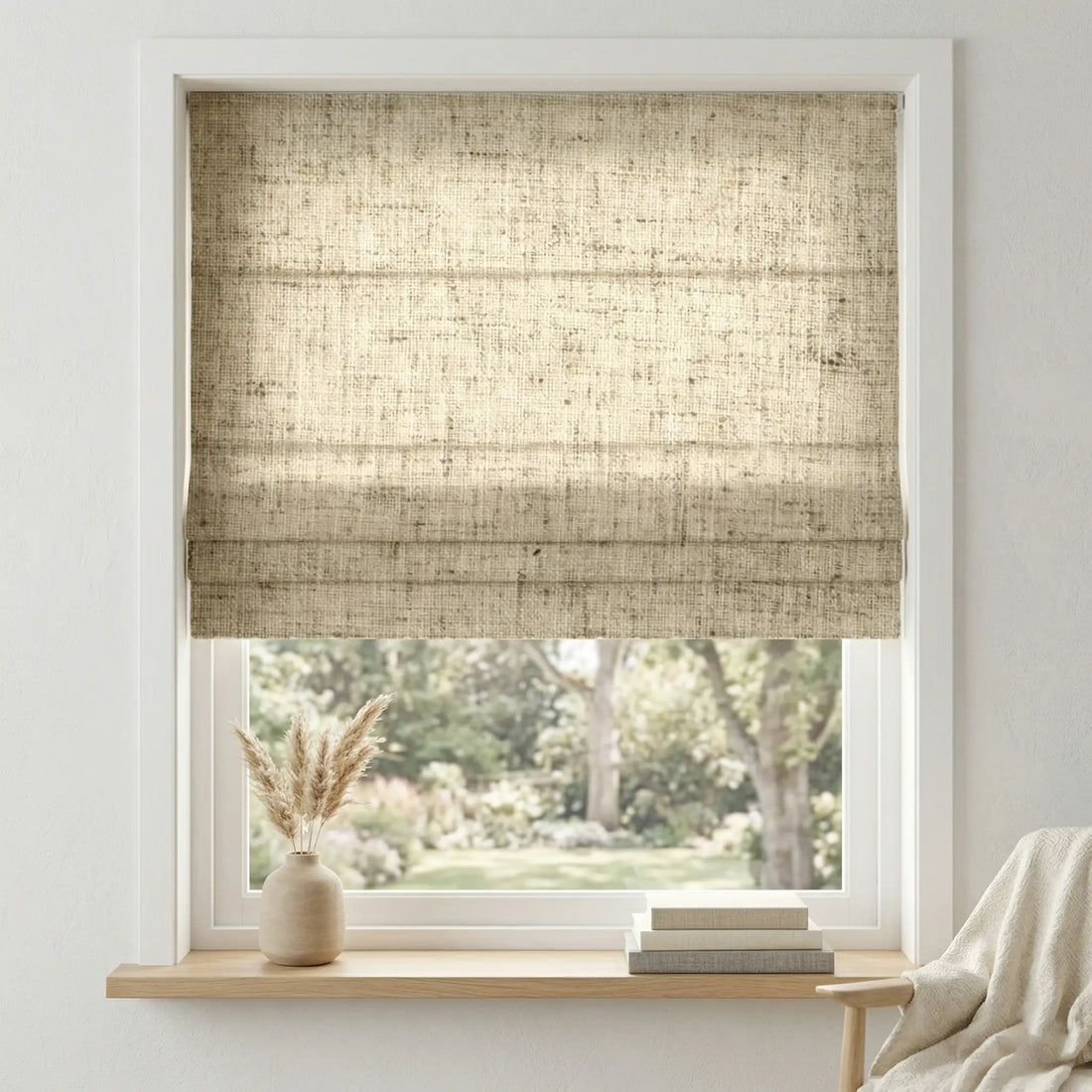 Custom Linen Roman Window Shades – Light Filtering for Any Window Curtainu