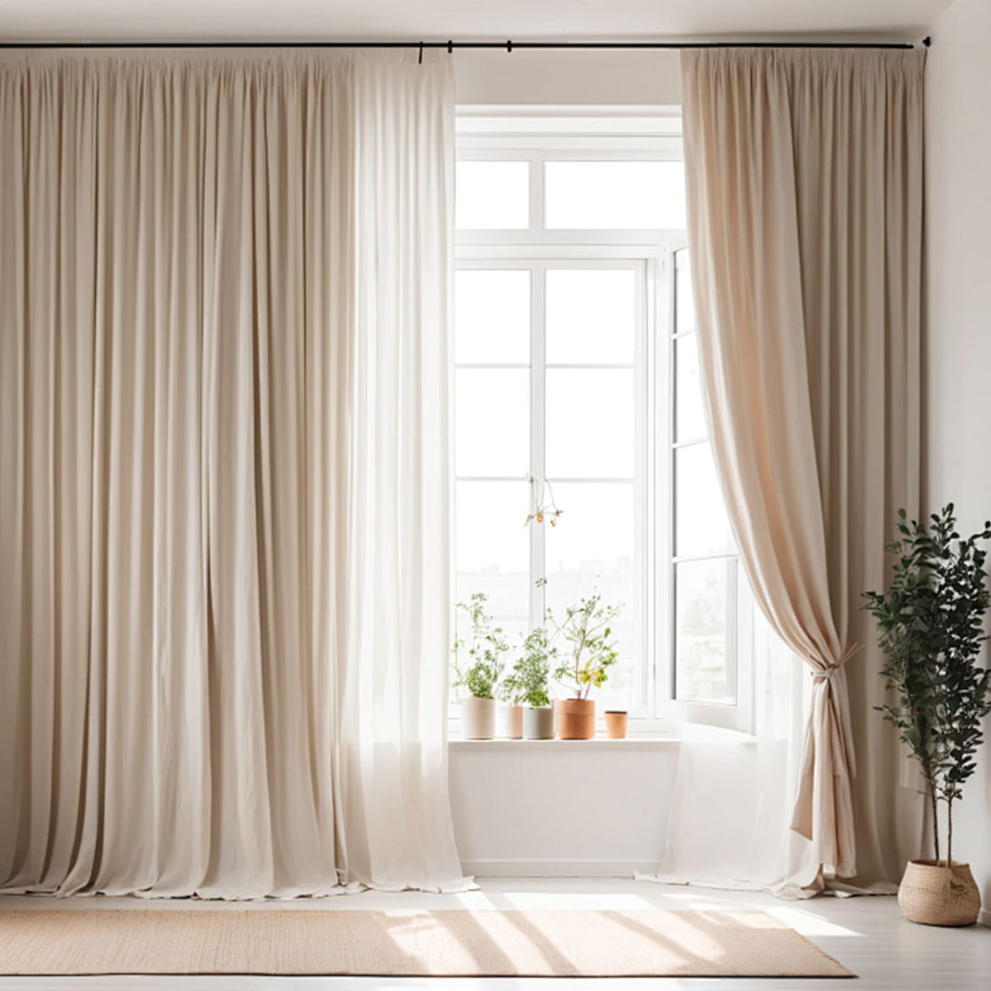 Customize 100%  Blackout Linen Drapery Curtains