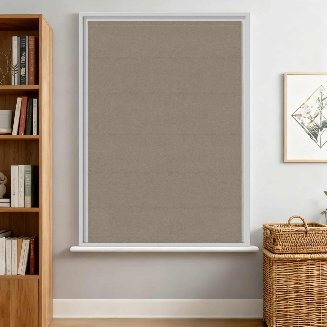 Dusty Kitchen custom  Linen Roman Shades 100% Blackout