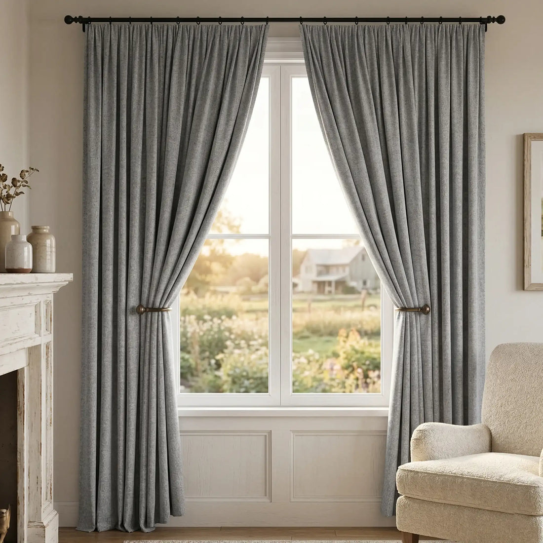 Custom 100% Blackout Curtains - OY6 Linen Blend