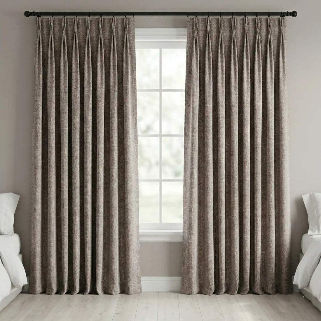 Custom 100% Blackout Curtains - ZJM Coated Linen Blend